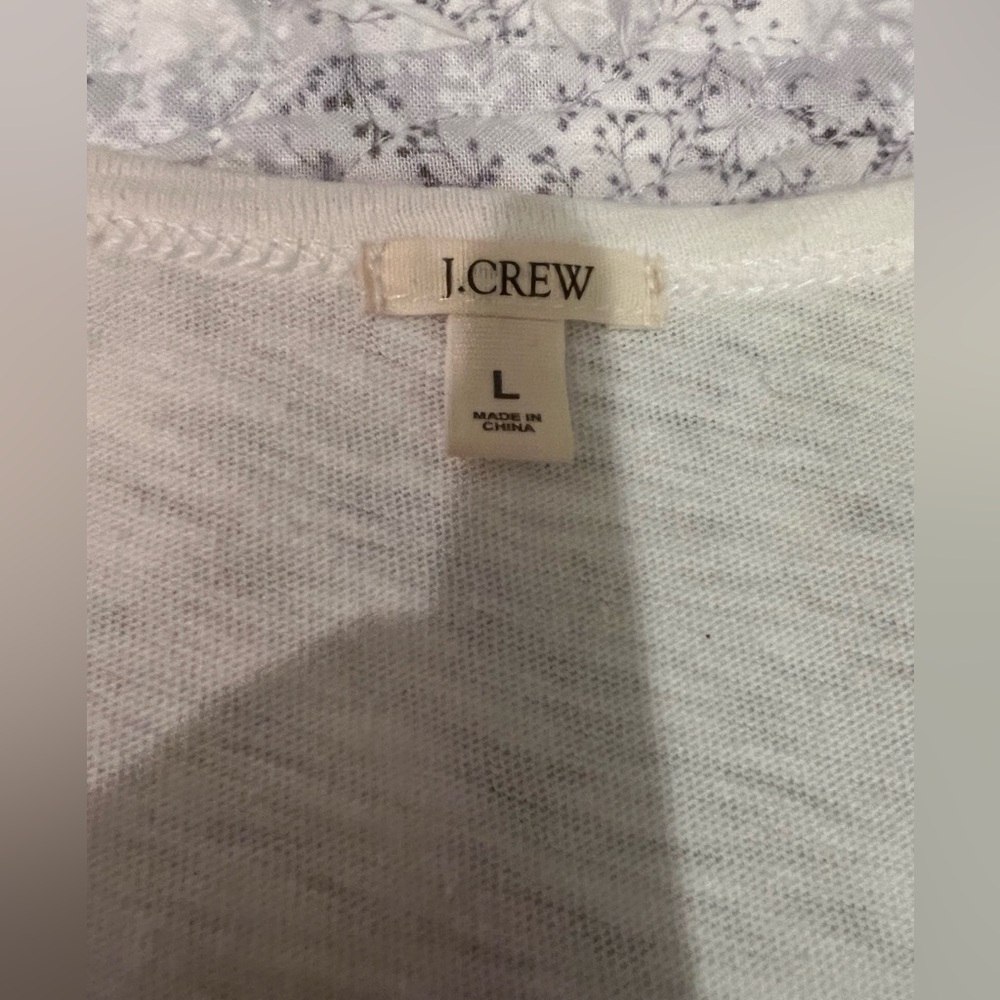 J Crew Women’s L all cotton white top with embroidery detail layers - Picture 6 of 9